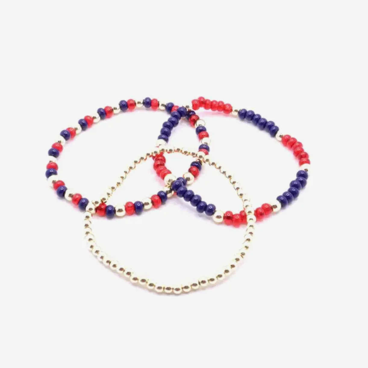 Red & Blue Game Day Bracelet Stack