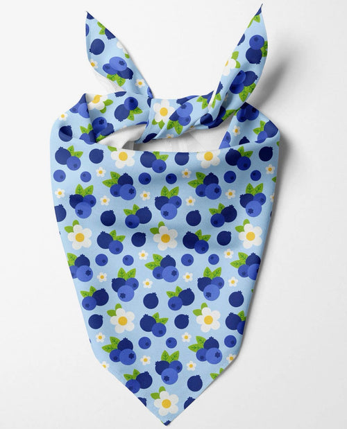 Blueberry & Flower Tie Pet Bandana