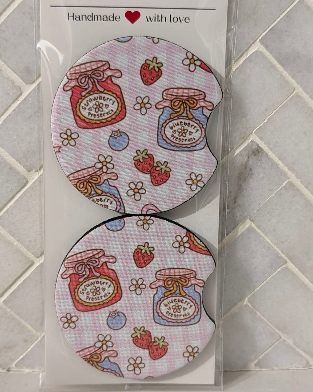 Berry Sweet Jam Car Coasters