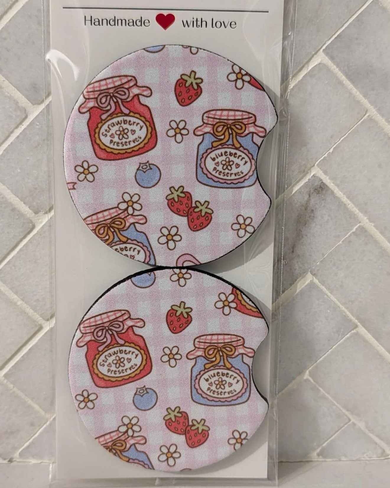 Berry Sweet Jam Car Coasters
