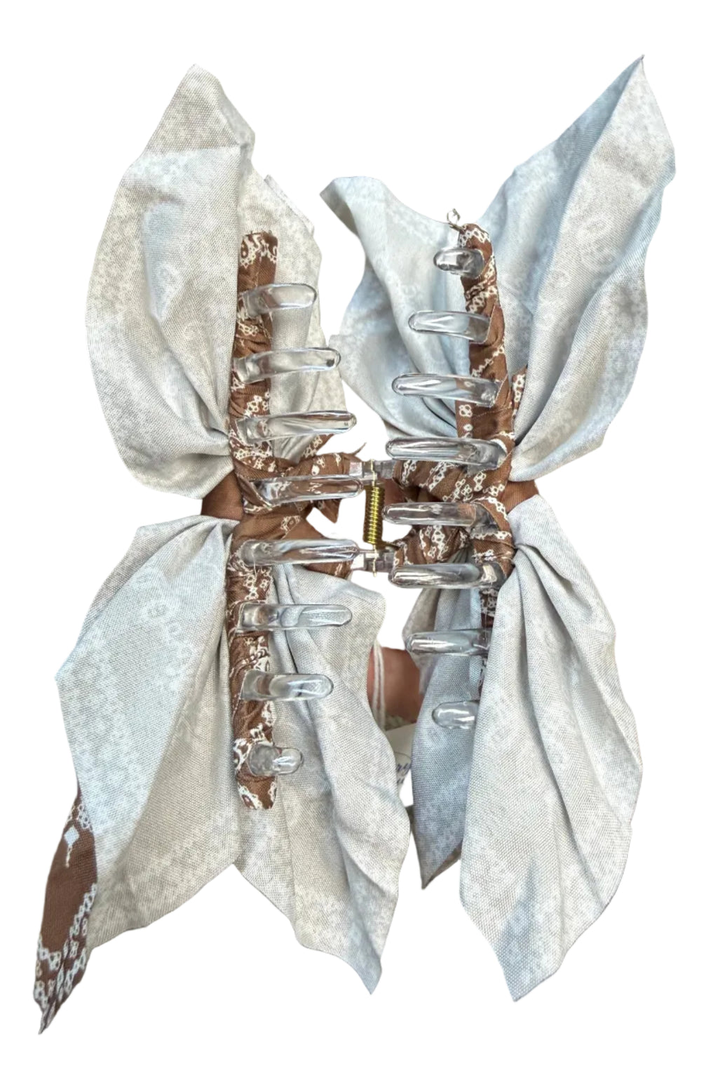 Paisley Print Bow Hair Claw Clips
