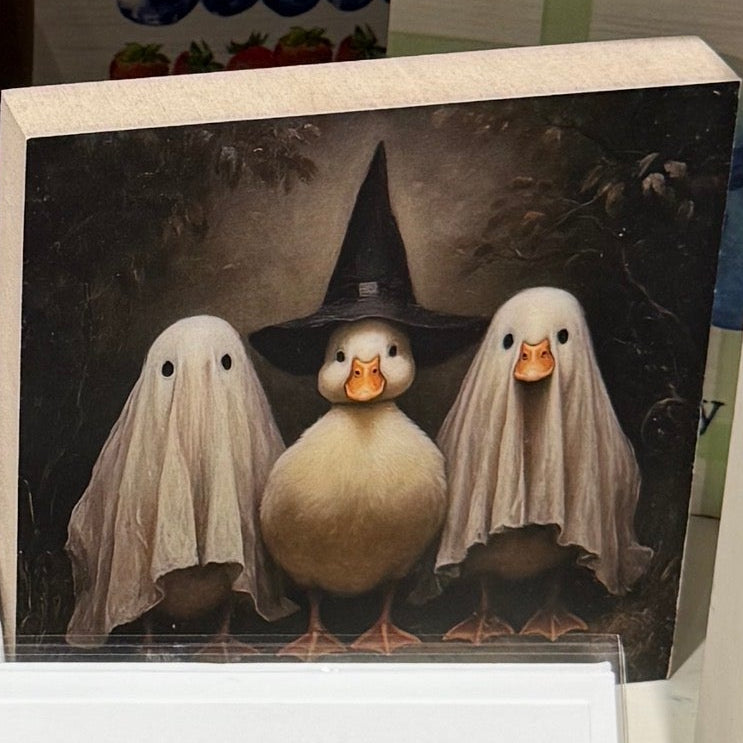 Halloween Ducks Mini Wood Block