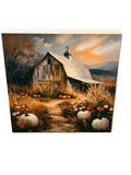 Fall Barn Mini Wood Block
