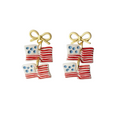 American Flag Bow Earrings