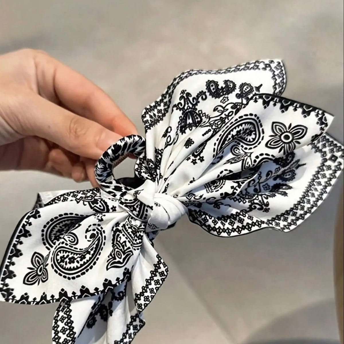 Paisley Print Bow Hair Claw Clips