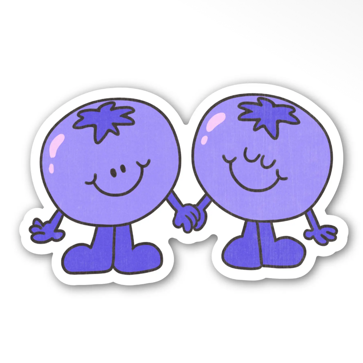 Blueberries Holding Hands Sticker