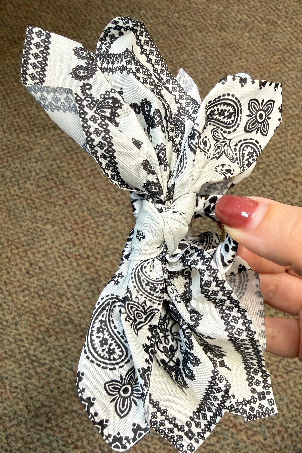 Paisley Print Bow Hair Claw Clips