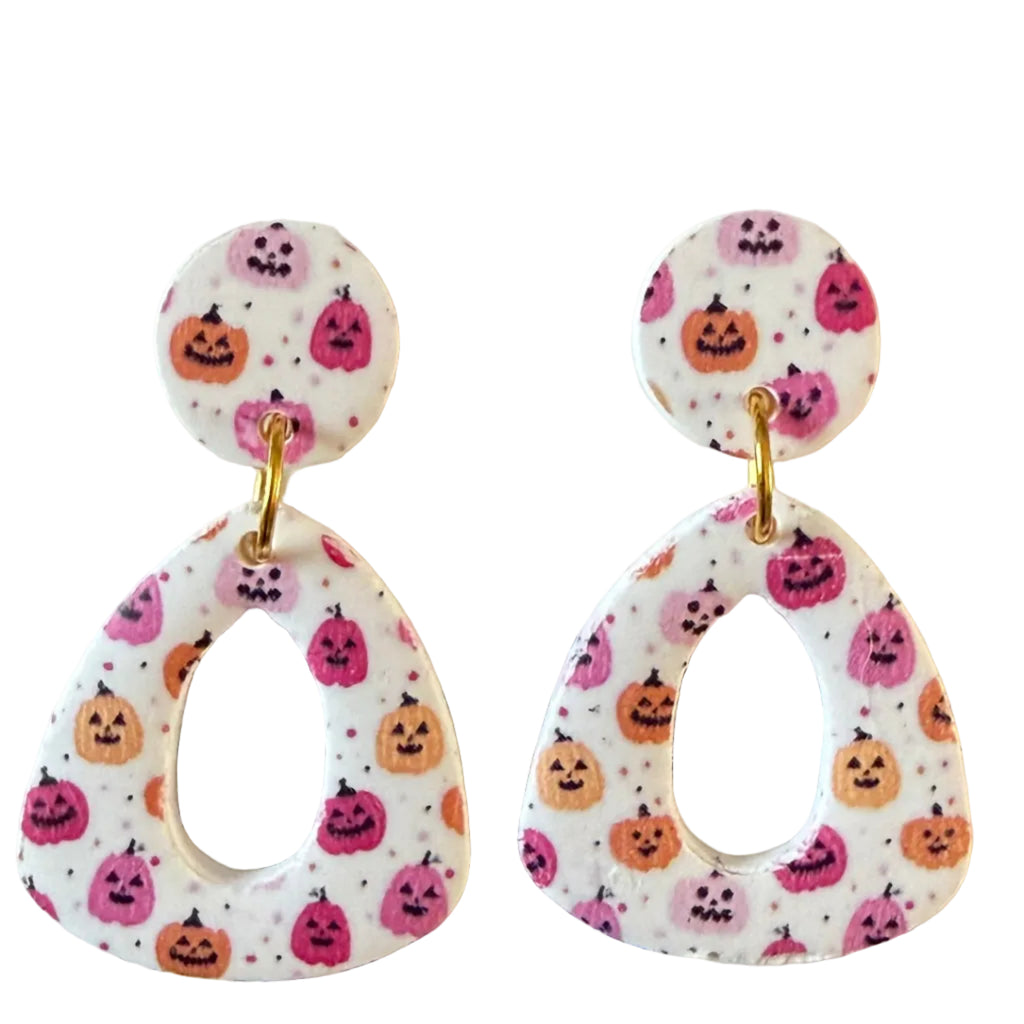 Jack-O'-Lantern Oval Earrings