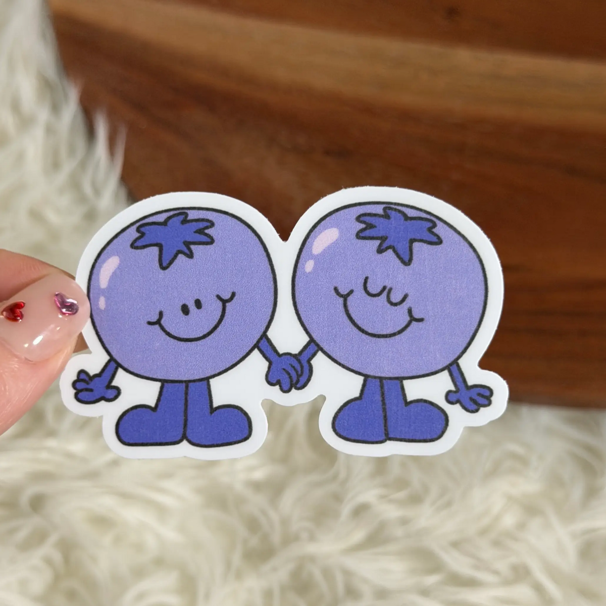 Blueberries Holding Hands Sticker