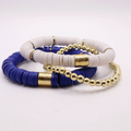 Royal Blue & White Game Day Bracelet Stack