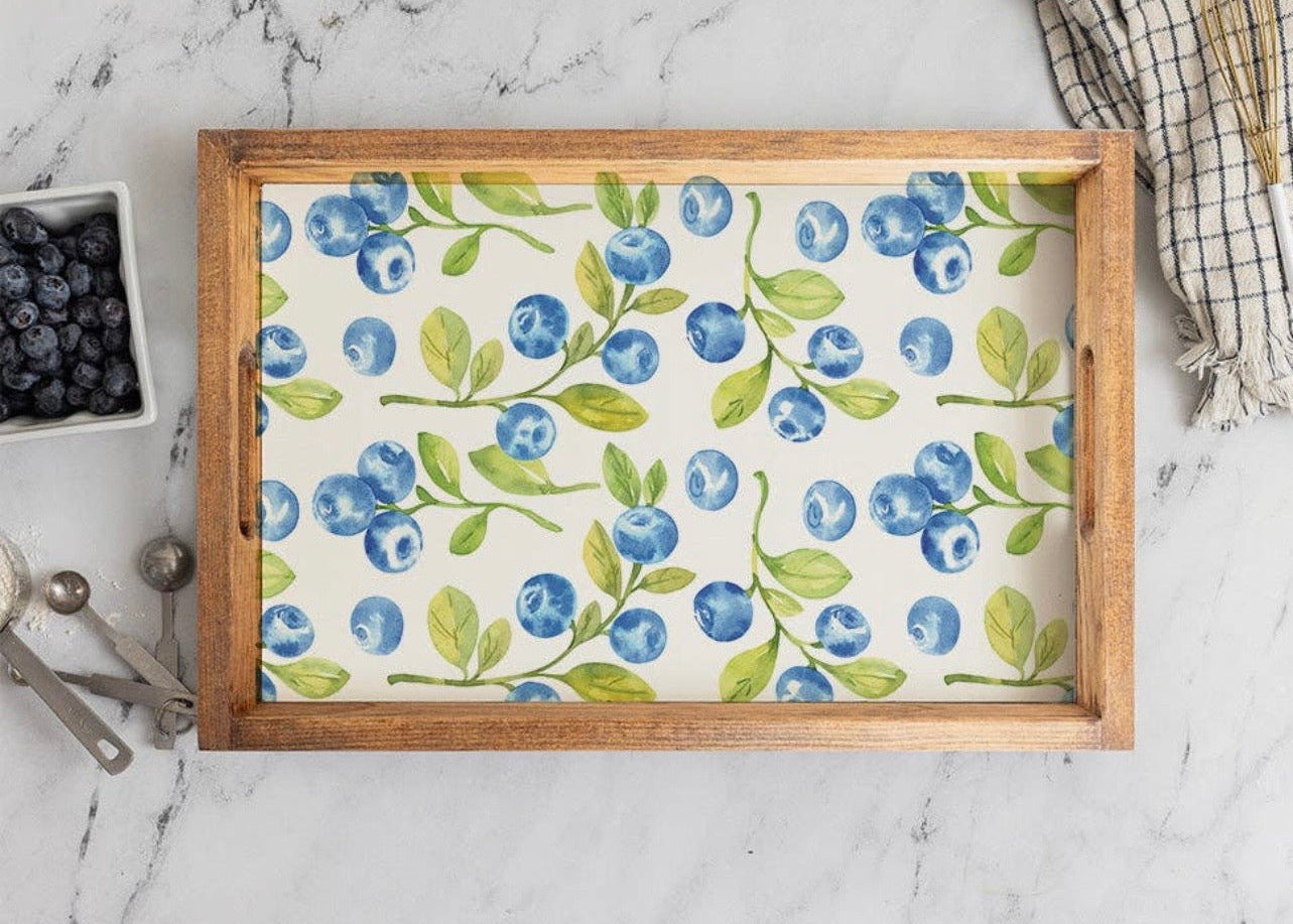 Blueberry Wooden Serving Tray