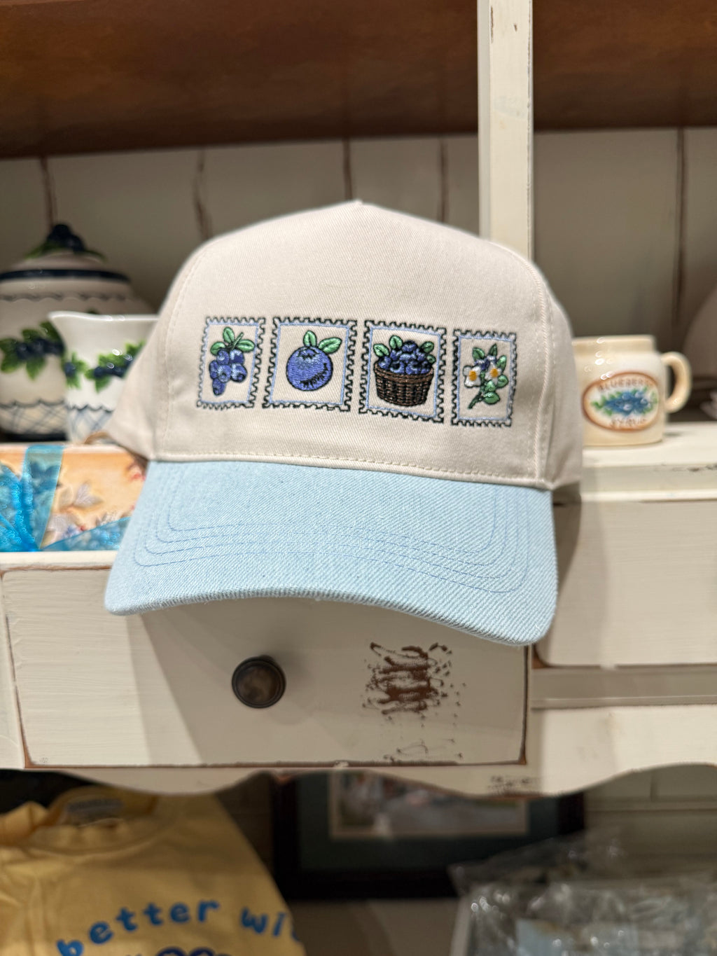 Embroidered Blueberry Trucker Hat