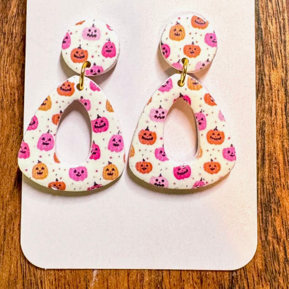 Jack-O'-Lantern Oval Earrings