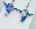Blueberry Floral Cow Earrings