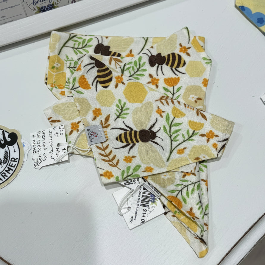 Busy Bees Slip-On Collar Bandana