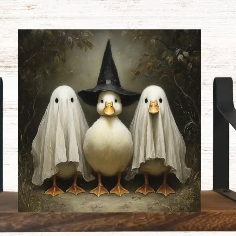 Halloween Ducks Mini Wood Block