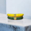 Green & Yellow Game Day Bracelet Stack