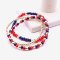 Red & Blue Game Day Bracelet Stack