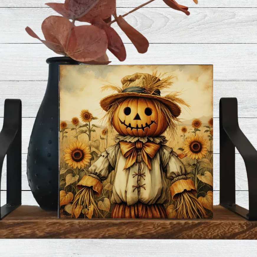Fall Scarecrow Mini Wood Block