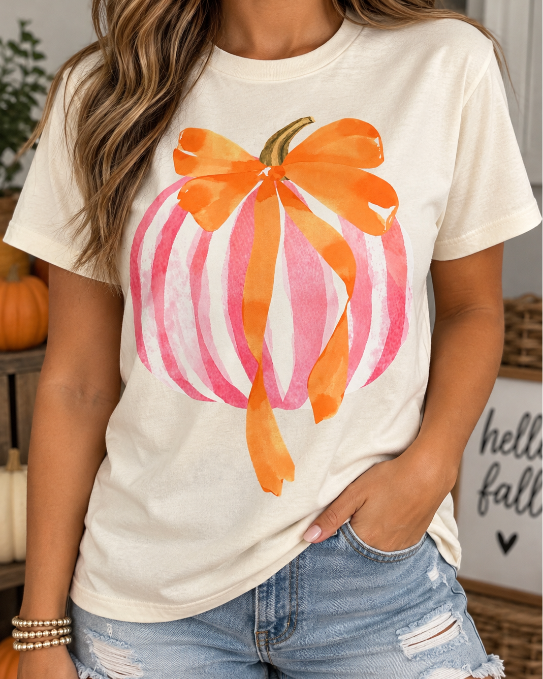 Preppy Pumpkin Short Sleeve T-shirt