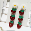 Sparkle Strawberry & Daisy Earrings