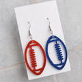 Red & Blue Football Earrings