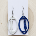Blue & White Football Earrings