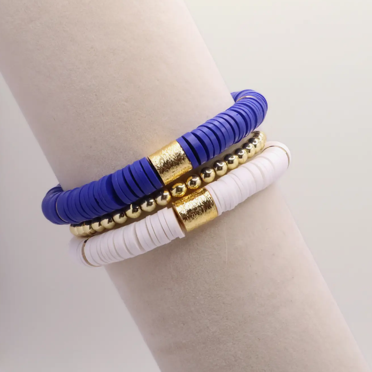 Royal Blue & White Game Day Bracelet Stack