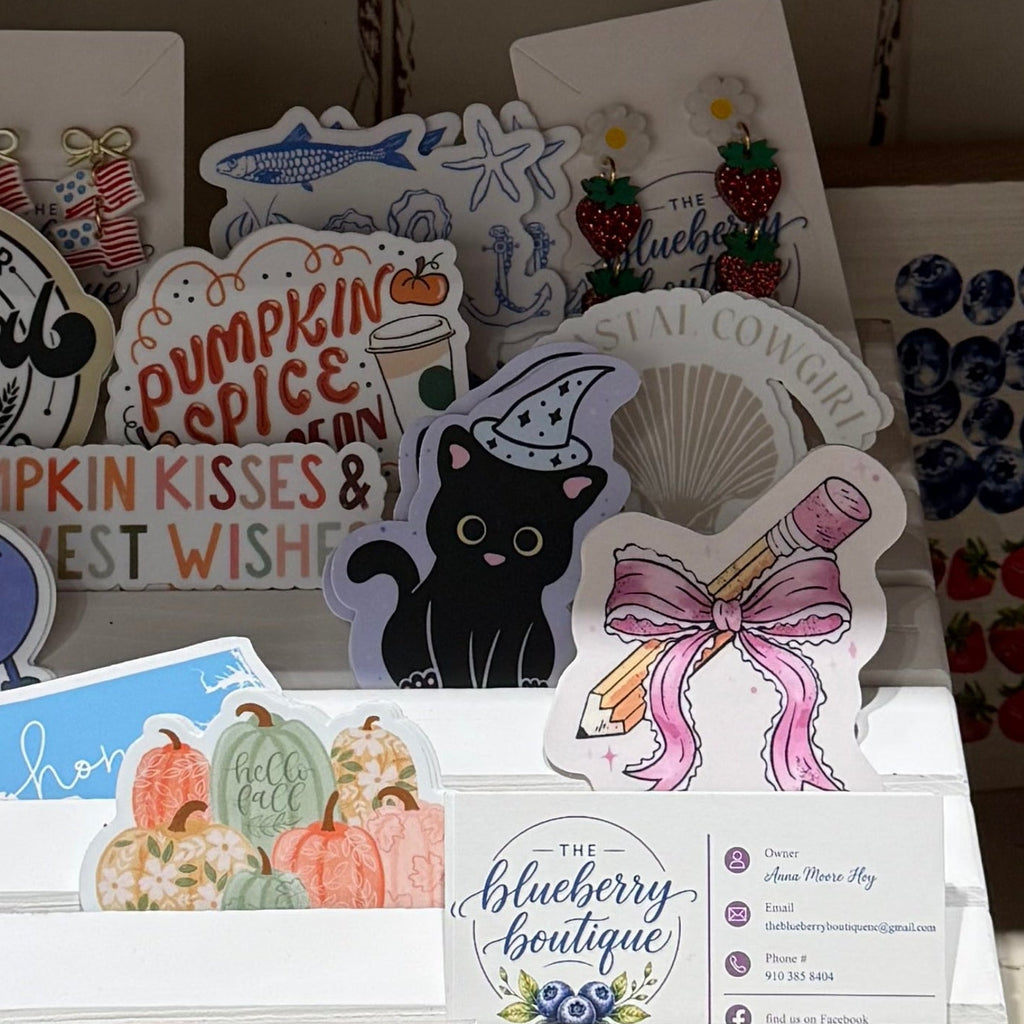 Black Cat Witchy Hat Sticker