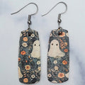 Ghosts & Florals Leather Earrings